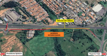Obras no pavimento causam interdiÃ§Ã£o em dois trechos da Rodovia Raposo Tavares, em Presidente Prudente
