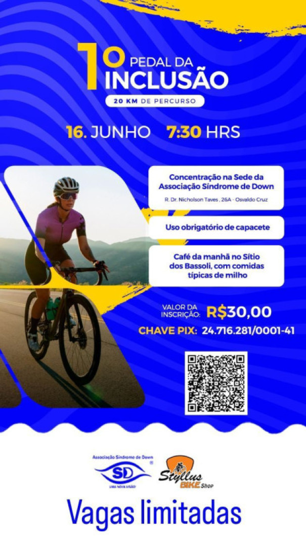 Associação Síndrome de Down Uma Nova Visão realiza a primeira edição do ‘Pedal da Inclusão’, em Osvaldo Cruz
