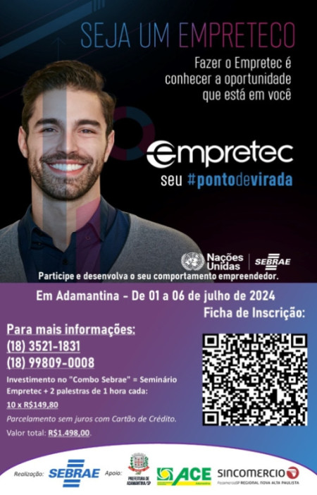 InscriÃ§Ãµes para o Empretec continuam abertas em Adamantina