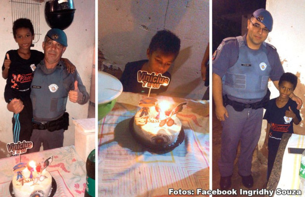 Policiais militares participam de aniversário de criança residente em bastos