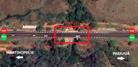 Obras de alargamento restringem trÃ¡fego de veÃ­culos em ponte entre MartinÃ³polis e ParapuÃ£ na Rodovia Assis Chateaubriand