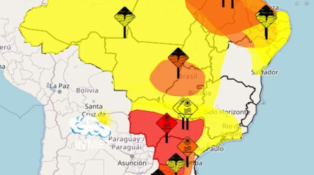 Inmet emite alerta de tempestades para Sul, Rio, Minas e SP; confira