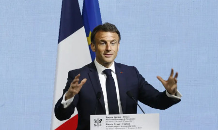 Em SP, Macron critica acordo entre Mercosul e UniÃ£o Europeia