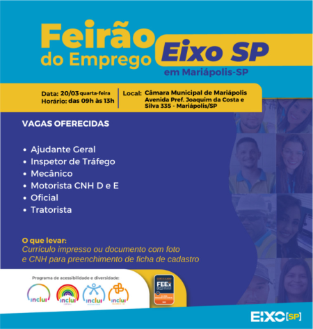 Eixo SP faz feirÃ£o de emprego em MariÃ¡polis