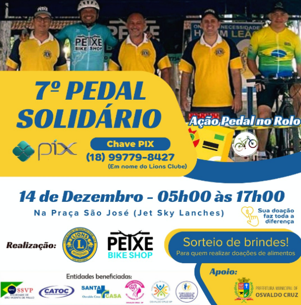 PEDAL SOLIDÁRIO mobiliza Osvaldo Cruz pelo Natal Sem Fome: esporte, solidariedade e união em prol de quem mais precisa