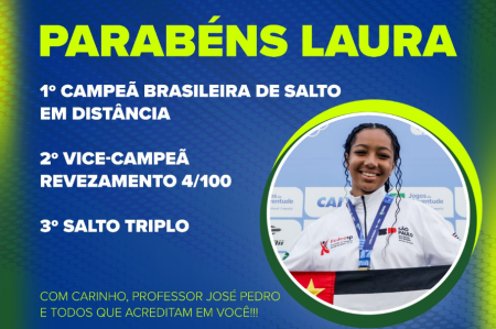Atleta de Osvaldo Cruz, Laura Fernanda conquista tÃ­tulo de CampeÃ£ Brasileira na prova de Salto em DistÃ¢ncia