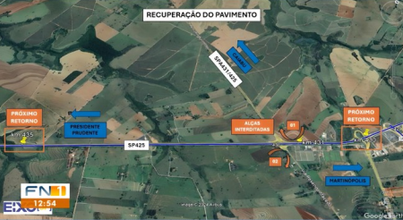 Obras de manutenÃ§Ã£o do asfalto interditam parte de viaduto na Rodovia Raposo Tavares, em Ãlvares Machado