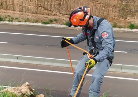 FLÃRIDA: Bombeiros e Defesa Civil resgatam cÃ£o preso em paredÃ£o de 15 metros