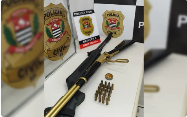 Homem é preso com armas após ex-mulher denunciar ameaça de morte em Marília