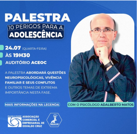 ACEOC realiza palestra com tema âDez Perigos Para a AdolescÃªnciaâ 