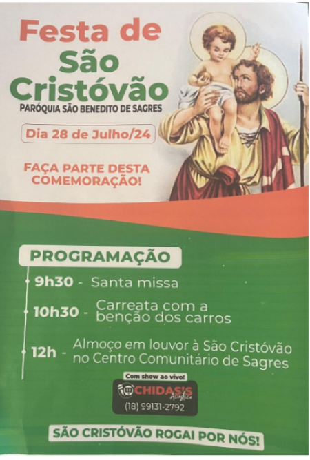 ParÃ³quia de Sagres realiza Festa de SÃ£o CristÃ³vÃ£o neste final de semana