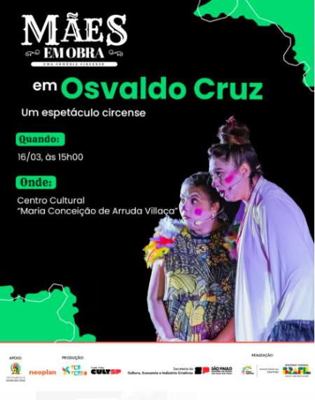 Osvaldo Cruz recebe Oficina e Teatro Circense gratuitos neste final de semana 