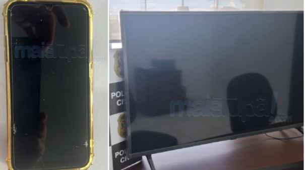 DIG de Tupã recupera TV furtada, identifica ladrão de celulares e prende foragido