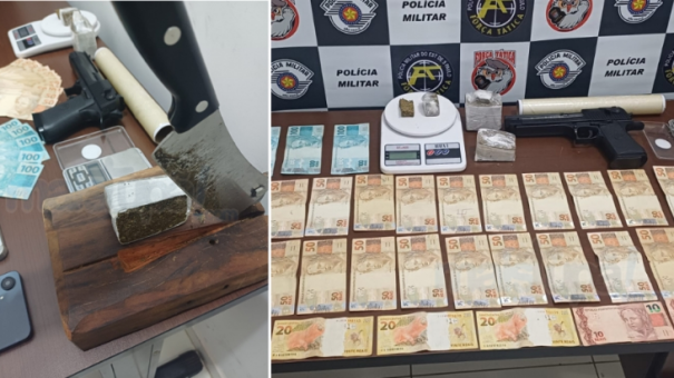 Força Tática prende traficante apreende entorpecentes e simulacro de arma de fogo em Tupã
