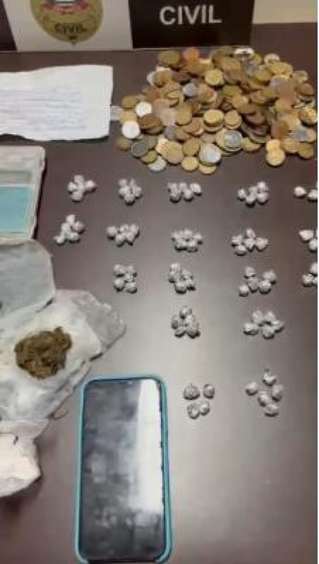 PolÃ­cia Civil de RinÃ³polis prende jovem de 20 anos por trÃ¡fico de drogas