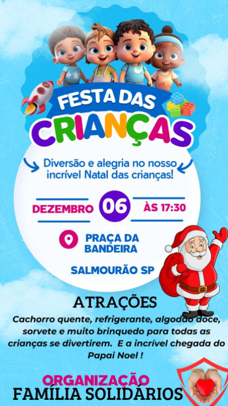 FamÃ­lia SolidÃ¡rios Promove Festa das CrianÃ§as de Natal em SalmourÃ£o