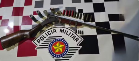 Com 14 muniÃ§Ãµes e petrechos de recarga, homem Ã© preso ao disparar com espingarda no distrito de JaciporÃ£, em Dracena