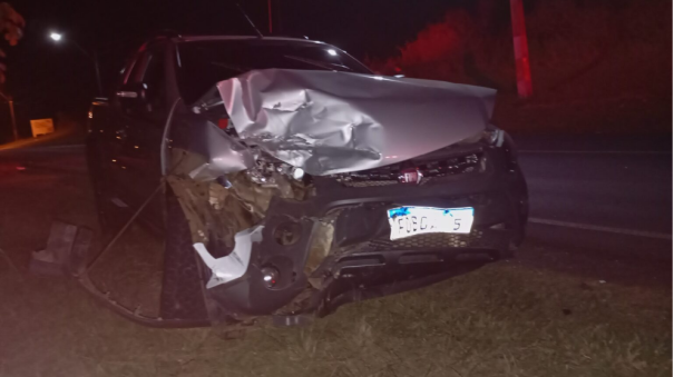 Acidente deixa duas pessoas feridas na Vicinal Luís Rovina, em Osvaldo Cruz