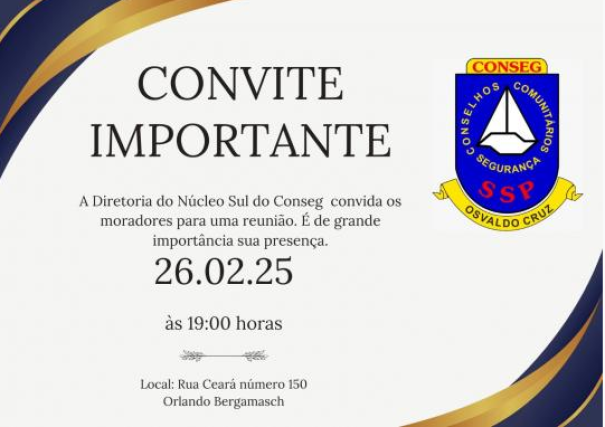 Conseg de Osvaldo Cruz realiza reunião no Conjunto Orlando Bergamaschi