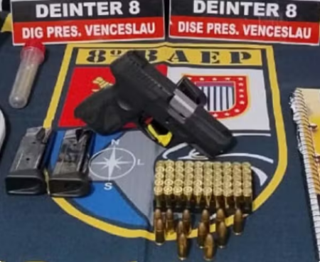 InvestigaÃ§Ã£o que apreendeu pistola e muniÃ§Ãµes de calibre 9mm Ã© concluÃ­da em Presidente Venceslau