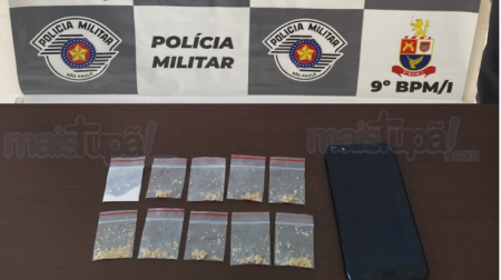 PolÃ­cia Militar de TupÃ£ apreende menor com entorpecentes na zona leste