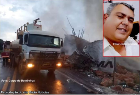 Caminhoneiro mariliense morre carbonizado em grave acidente na BR-153