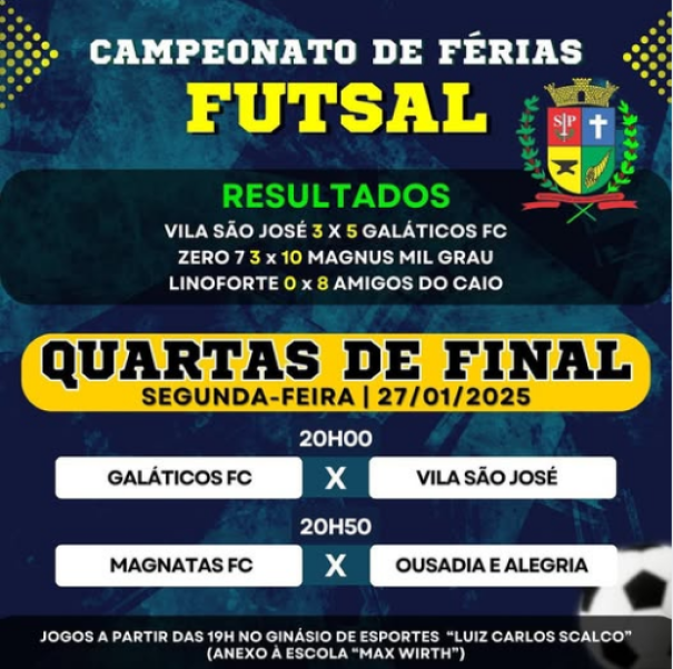 Campeonato de Férias de Futsal de Osvaldo Cruz conhece os primeiros classificados para as semifinais