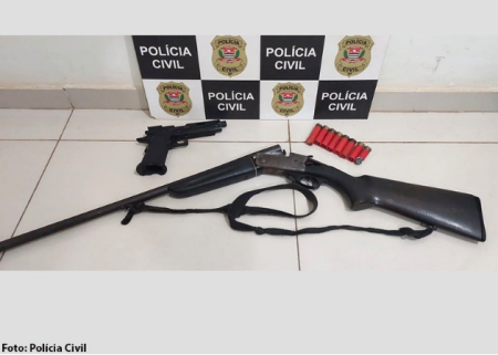 Morador de Bastos Ã© preso pela PolÃ­cia Civil por posse de fogo calibre 16