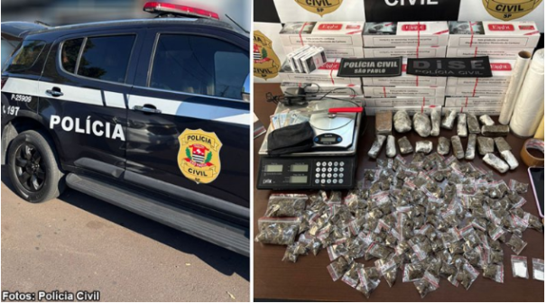 Drogas, cigarros do Paraguai, dinheiro e material do tráfico é apreendido em imóvel em Tupã (SP)
