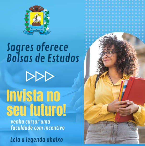 Prefeitura de Sagres abre inscrições para Bolsas de Estudos
