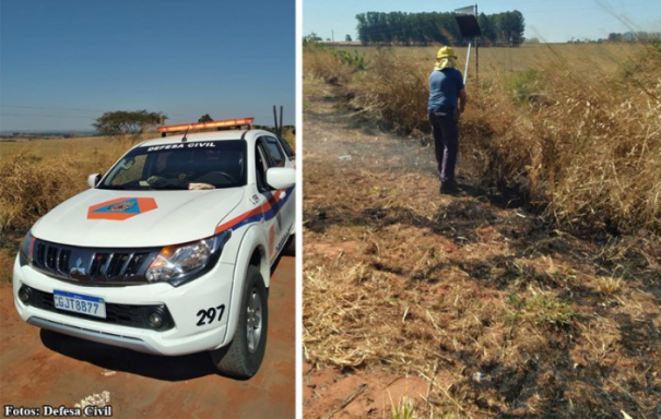 Incêndio as margens da SP-457 é extinto pela Defesa Civil de Bastos