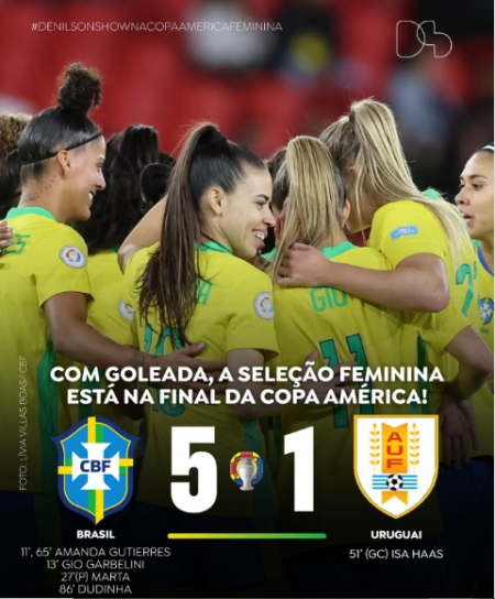Goleada pÃµe seleÃ§Ã£o feminina na final da Copa AmÃ©rica e na OlimpÃ­ada