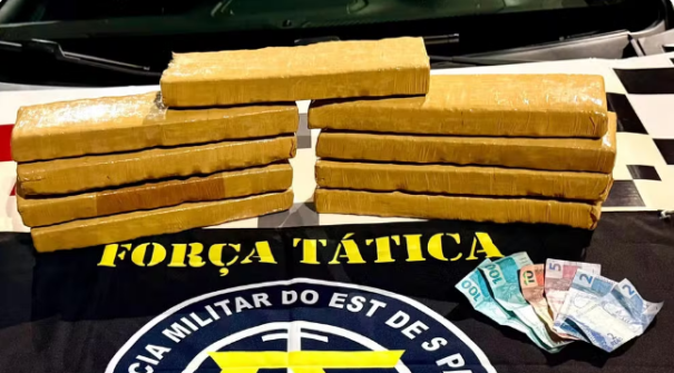 Com tabletes de maconha, motoristas e passageiro são presos na Rodovia General Euclides de Oliveira Figueiredo, em Dracena