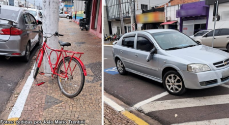 Ciclista fica ferido em acidente no centro de TupÃ£