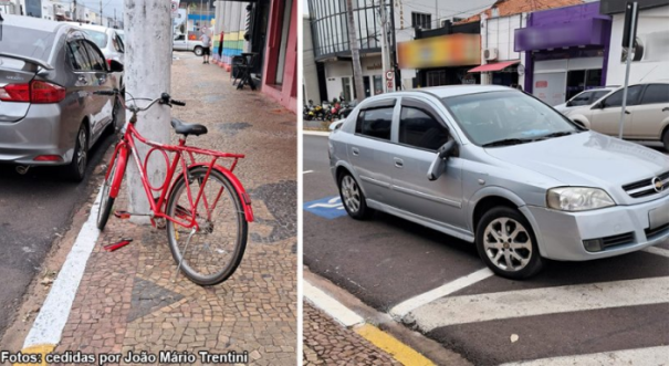 Ciclista fica ferido em acidente no centro de Tupã