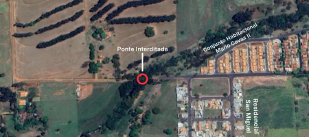 Defesa Civil interdita ponte do CÃ³rrego das Caldeiras para obras no local, em Adamantina