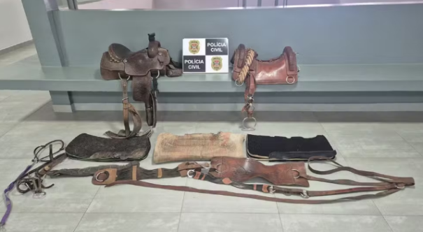 Após anúncios em redes sociais, investigações encontram em Pirapozinho itens de montaria furtados de fazenda no Paraná