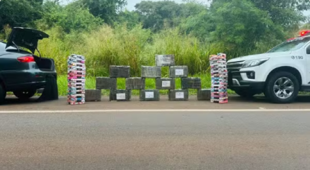 Homem é preso ao transportar 291kg de maconha em porta-malas na Rodovia Rodolfo Ribeiro de Castro, em Taciba
