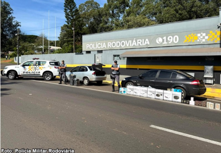 PolÃ­cia RodoviÃ¡ria apreende eletrÃ´nicos e perfumes avaliados em R$ 15 mil e maconha e skank na SP-425