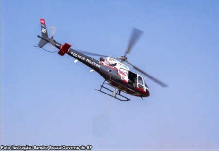 Em buscas por suspeitos de roubo, helicÃ³ptero Ãguia da PM faz sobrevoos em Adamantina e LucÃ©lia