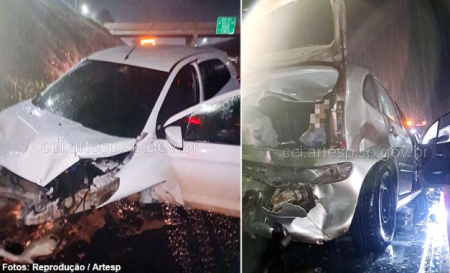 Acidente com dois carros provoca ferimentos graves em ocupante de um dos veÃ­culos