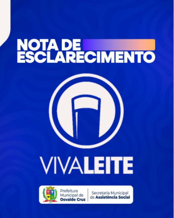 Secretaria de Assistência Social de OC alerta sobre problemas no leite do Programa ‘Vivaleite’