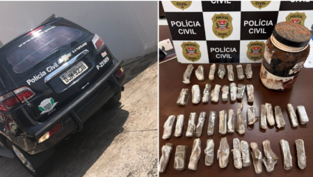 PolÃ­cia Civil apreende quase um quilo de maconha em terreno baldio de TupÃ£