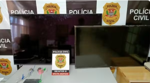 Investigações localizam e devolvem à vítima televisões furtadas de residência em Santo Anastácio