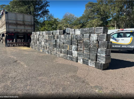 Homem Ã© preso com duas toneladas de maconha escondidas em carga de soja na SP-294, em Irapuru