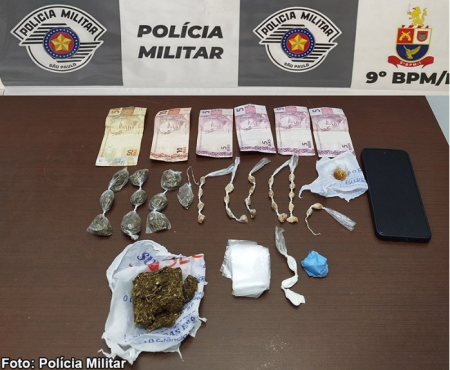 Crack, cocaÃ­na e maconha sÃ£o apreendidas em posse de menor em TupÃ£
