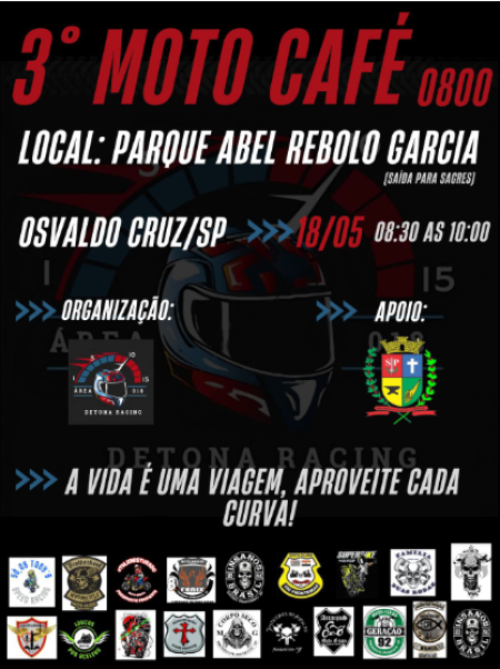 3Â° MOTO CAFÃ 0800 agita Osvaldo Cruz com adrenalina e paixÃ£o pelas duas rodas!
