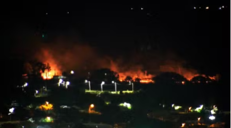 IncÃªndio consome Ã¡rea de vegetaÃ§Ã£o Ã s margens da Rodovia Comandante JoÃ£o Ribeiro de Barros, em Dracena