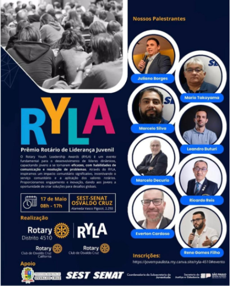 Acontece neste final de semana o RYLA âPrÃªmio RotÃ¡rio de LideranÃ§a Juvenilâ