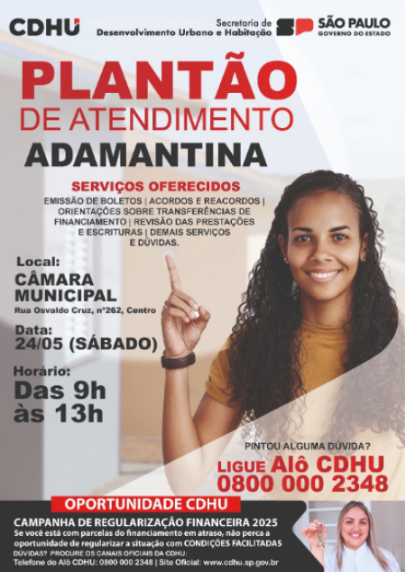 Adamantina recebe plantÃ£o de atendimentos de mutuÃ¡rios da CDHU